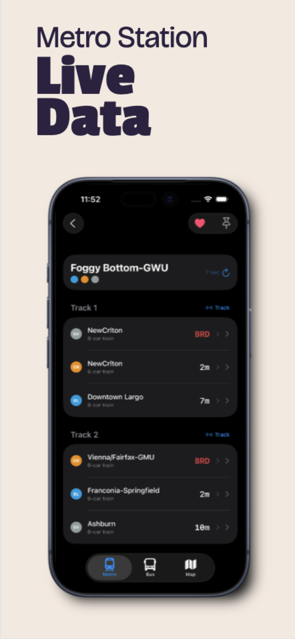 Station arrivals view